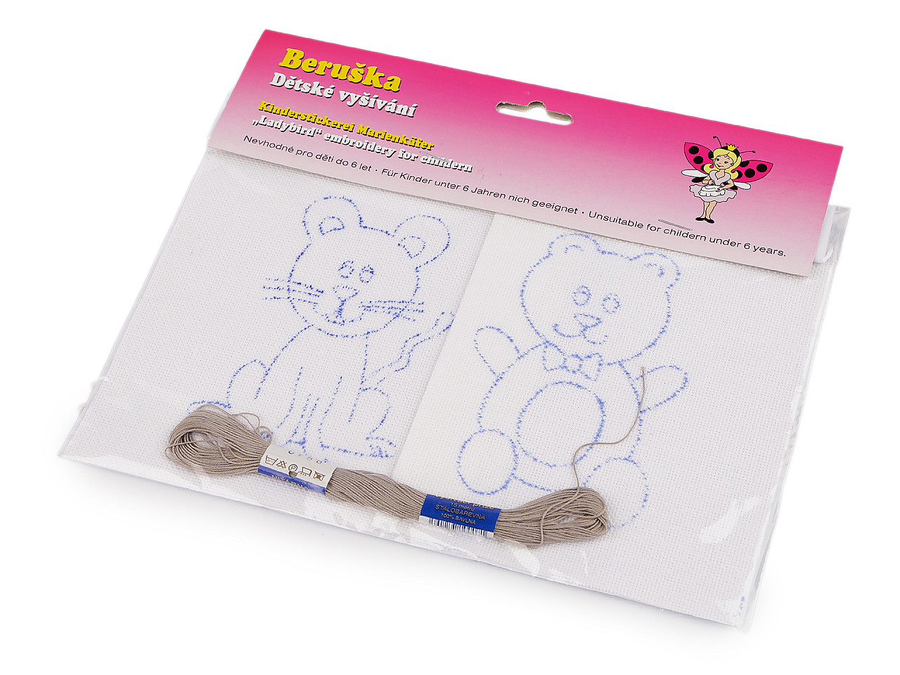 Dětské vyšívání s předtištěným motivem 2 ks, střední, 4 viz foto