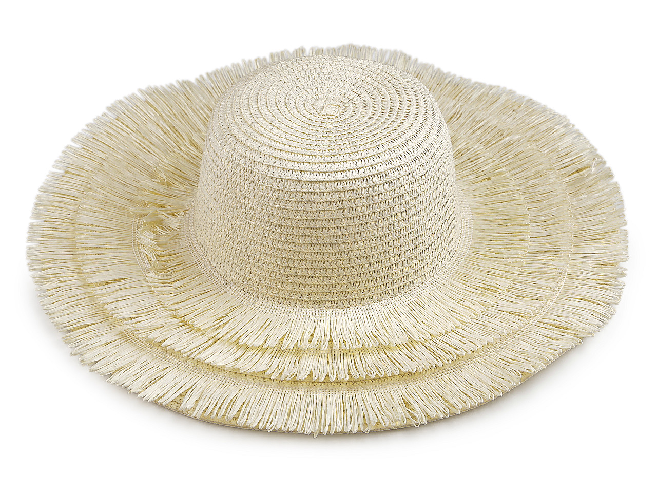 Dámsky letný klobúk / slamák na dozdobenie so strapcami