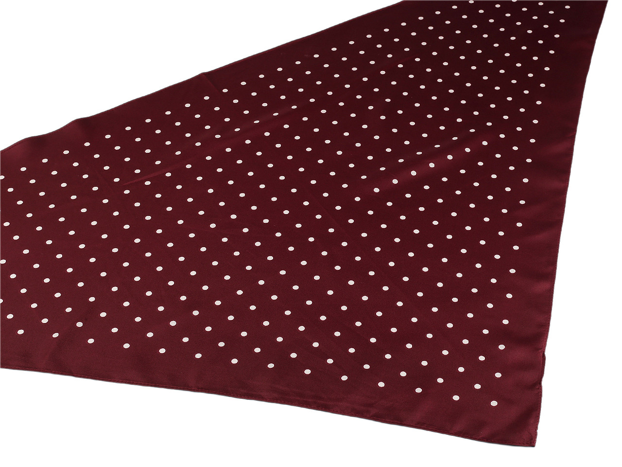 Saténový šátek trojúhelníkový puntík 65x135 cm, velké, 4 černá