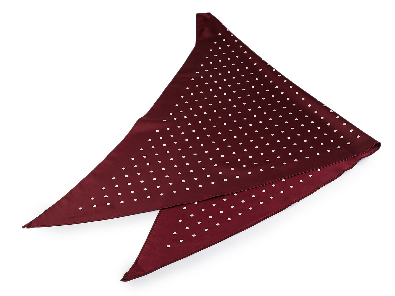 Saténový šátek trojúhelníkový puntík 65x135 cm, velké, 4 černá
