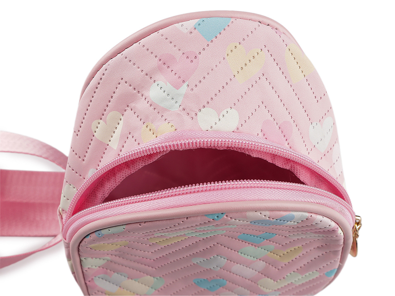 Dětský batoh crossbody 16x21 cm, velké, 1 růžová sv.