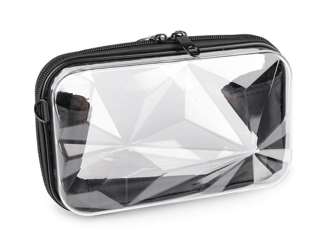 Transparentní skořepinová kabelka / pouzdro crossbody 18x11 cm, střední, 3 fialovorůž ost.