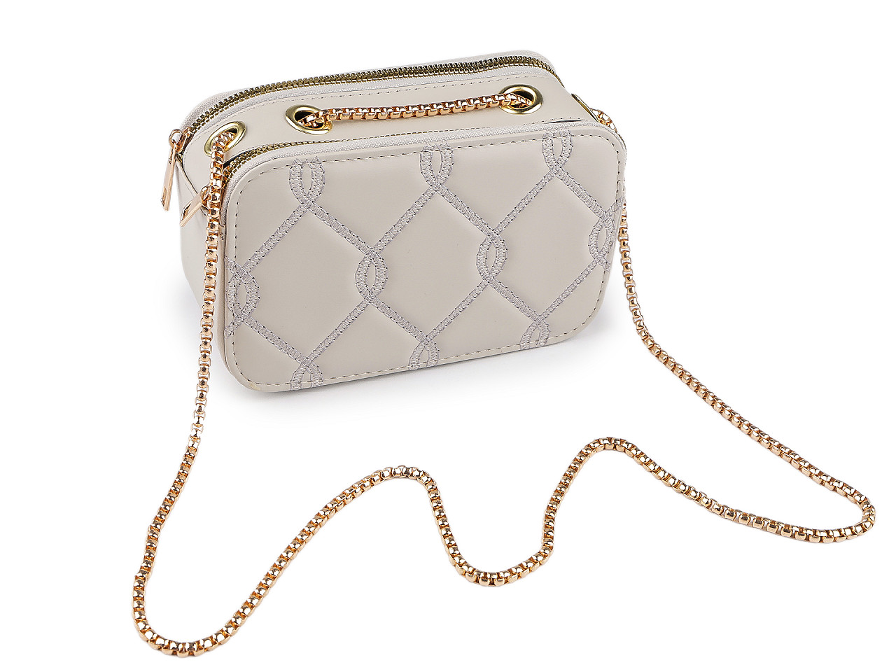 Dámská kabelka prošívaná crossbody 18x11 cm, velké, 3 modrá holubí