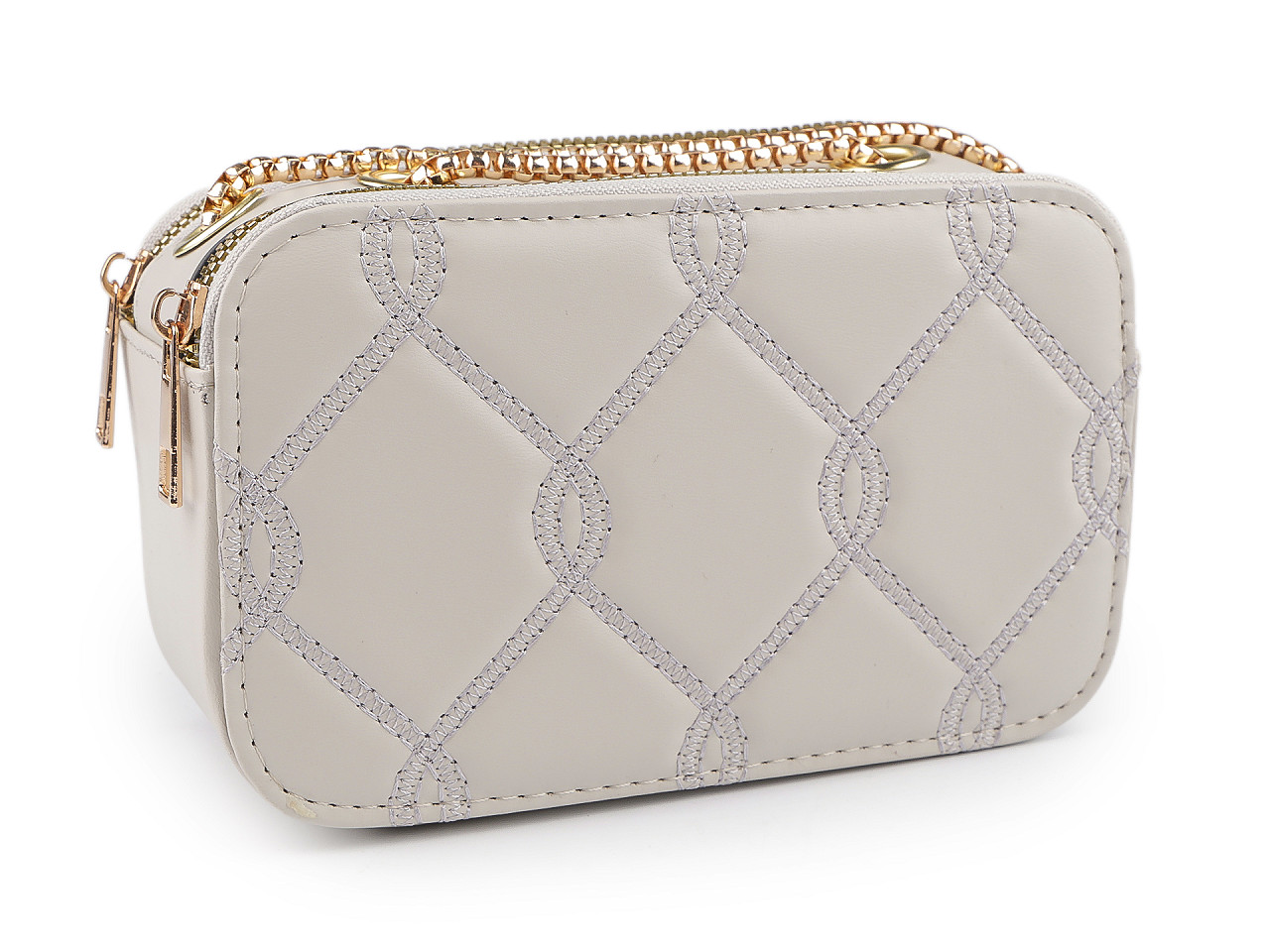 Dámská kabelka prošívaná crossbody 18x11 cm, velké, 3 modrá holubí