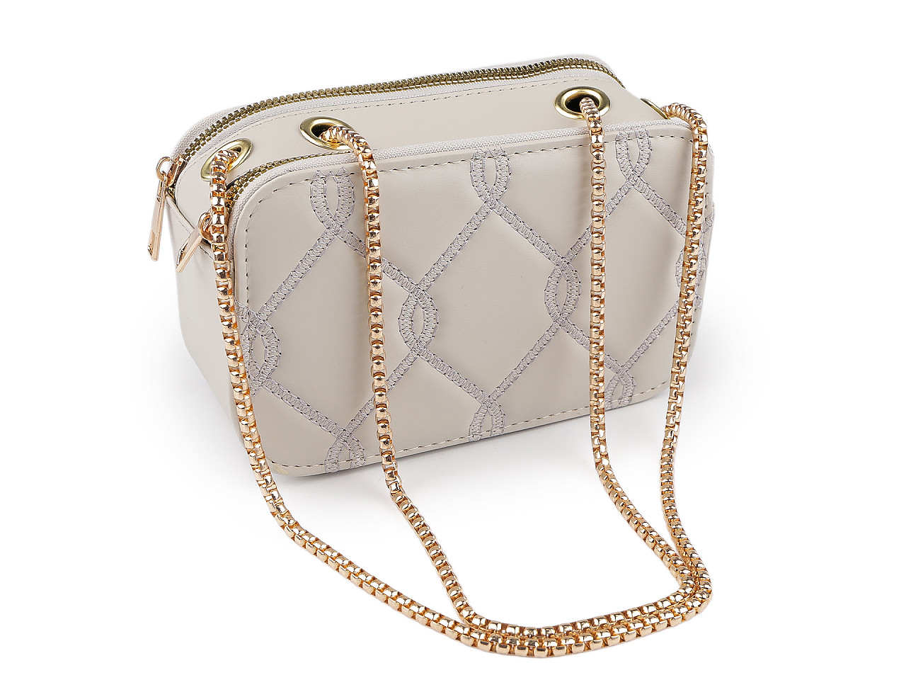 Dámská kabelka prošívaná crossbody 18x11 cm, velké, 3 modrá holubí