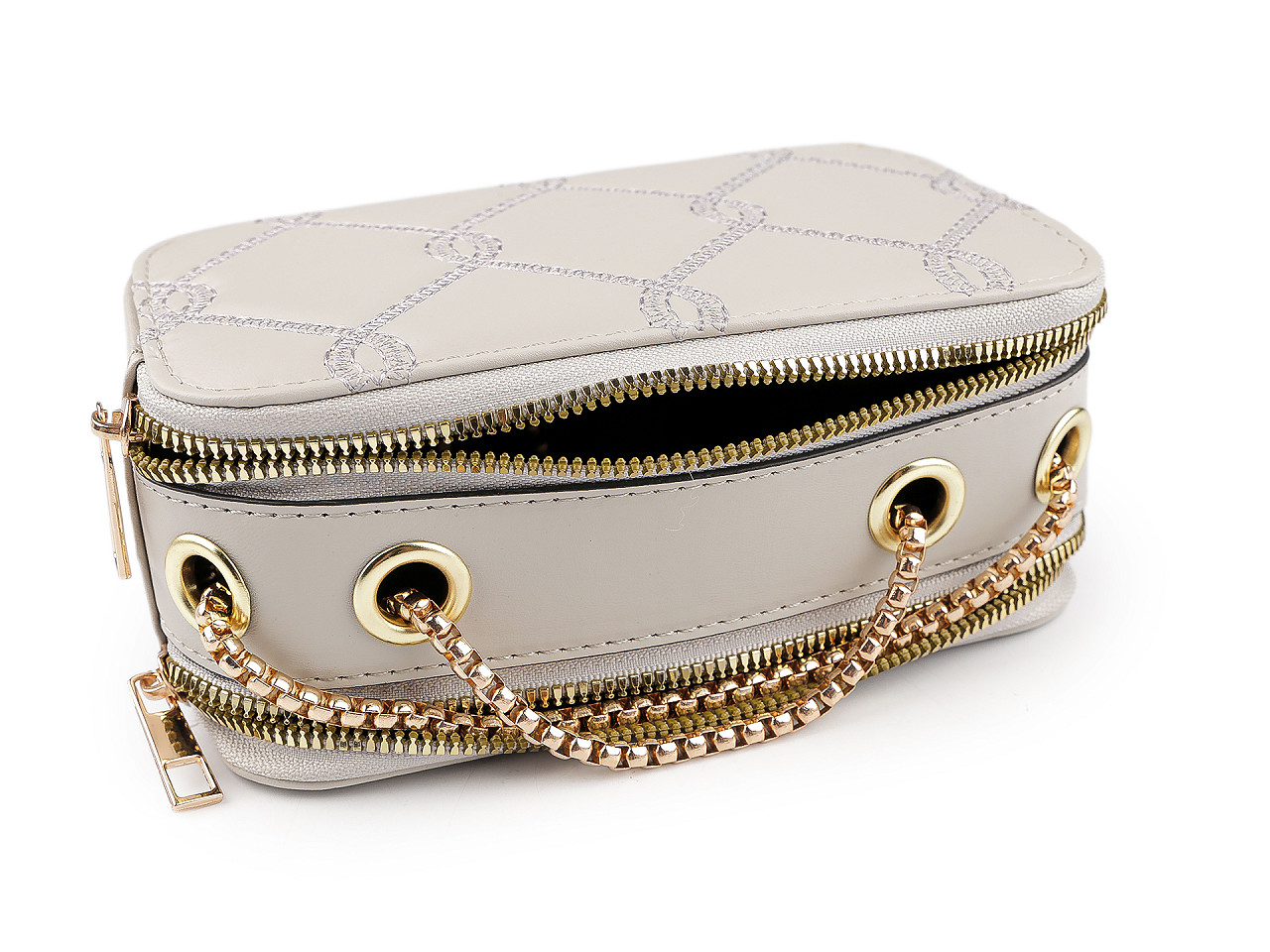 Dámská kabelka prošívaná crossbody 18x11 cm, velké, 3 modrá holubí