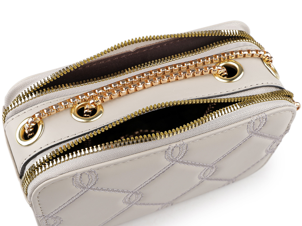 Dámská kabelka prošívaná crossbody 18x11 cm, velké, 3 modrá holubí