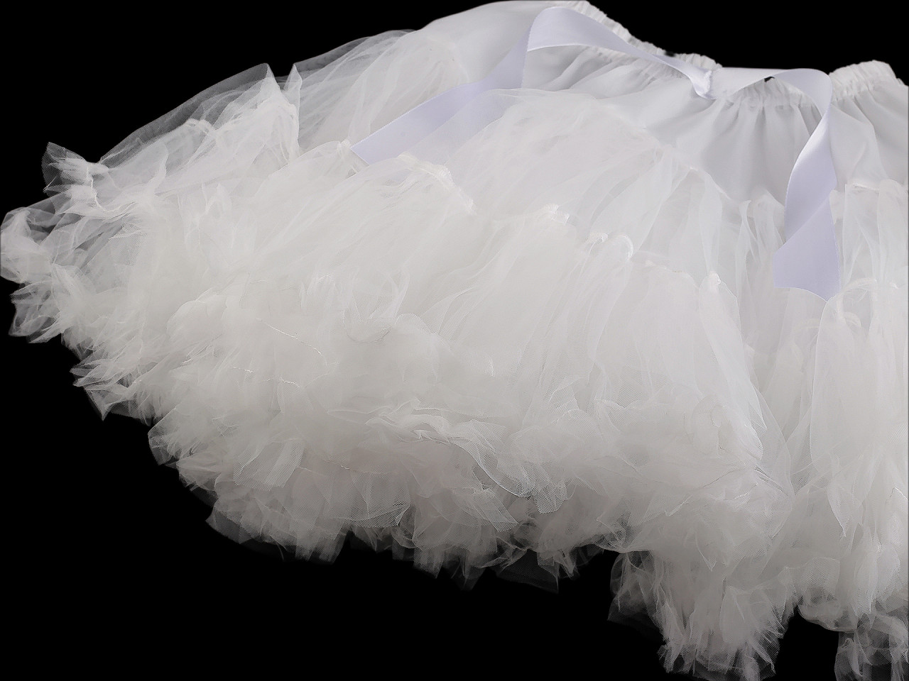 Spodnička s volánkem pod šaty / sukně, střední, 3 černá