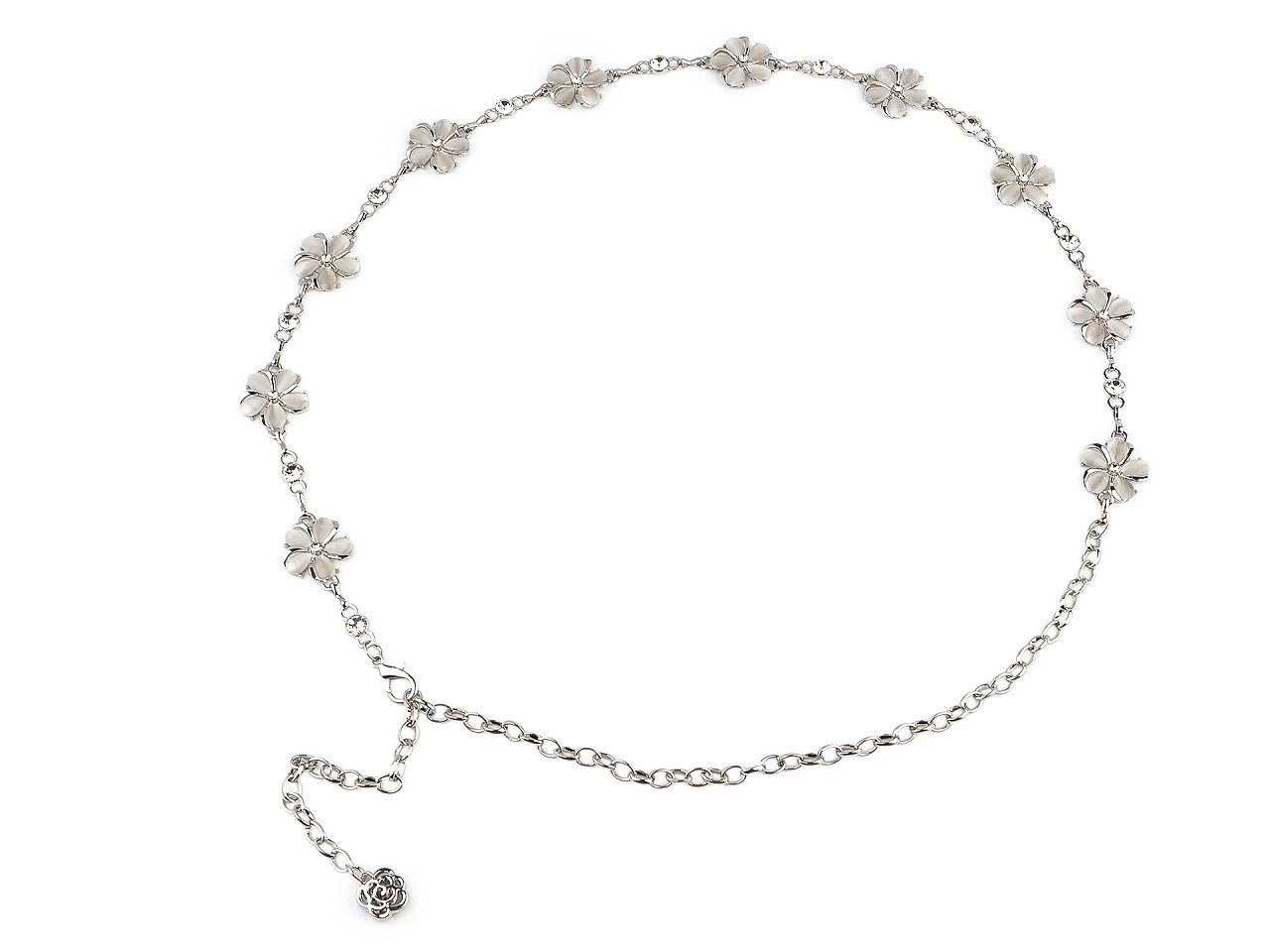 Dámský / dívčí kovový pásek, střední, 1 crystal