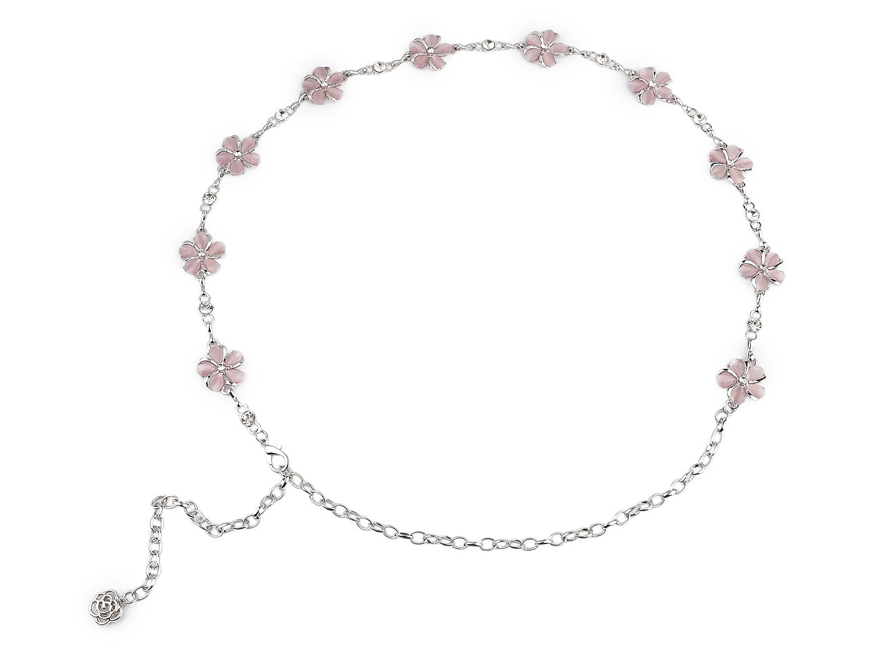 Dámský / dívčí kovový pásek, střední, 1 crystal