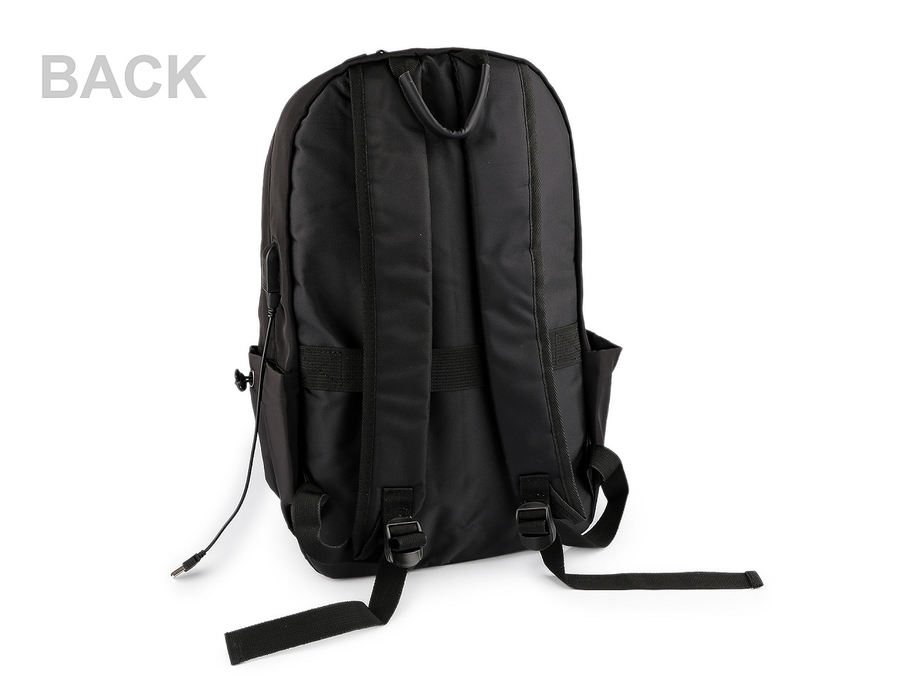 Cestovní batoh s USB portem 32x45 cm, velké, černá