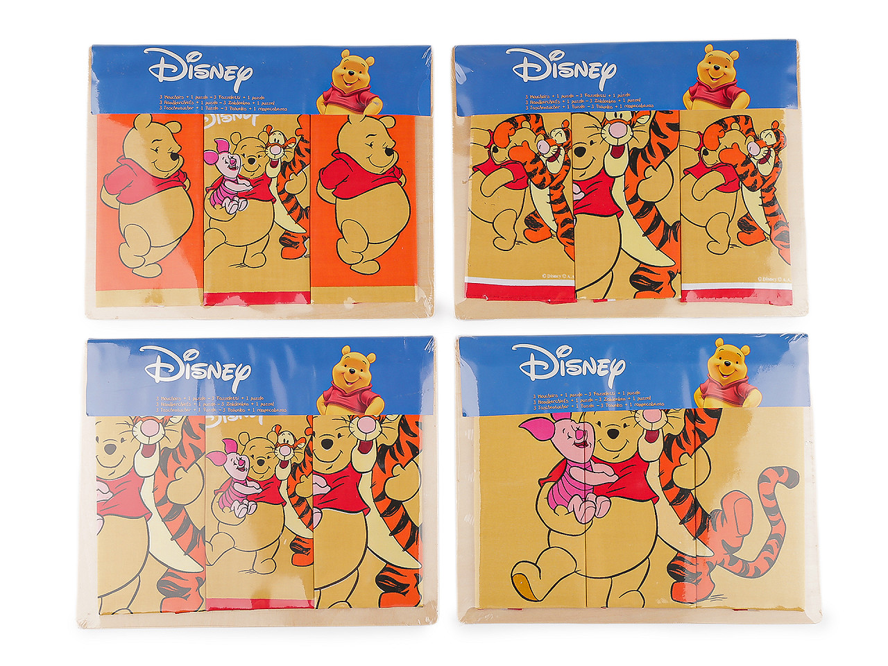 Dětské kapesníky Disney s puzzle, střední, 2 mix vzorů Mickey mouse