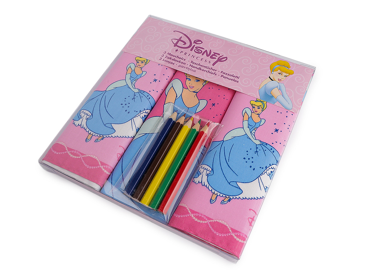 Dětské kapesníky Disney s pastelkami, velké, 2 mix medvídek Pú