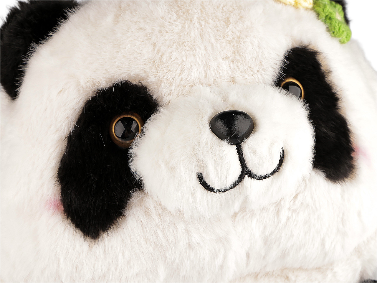 Dětský plyšový batoh panda, střední, bílá černá