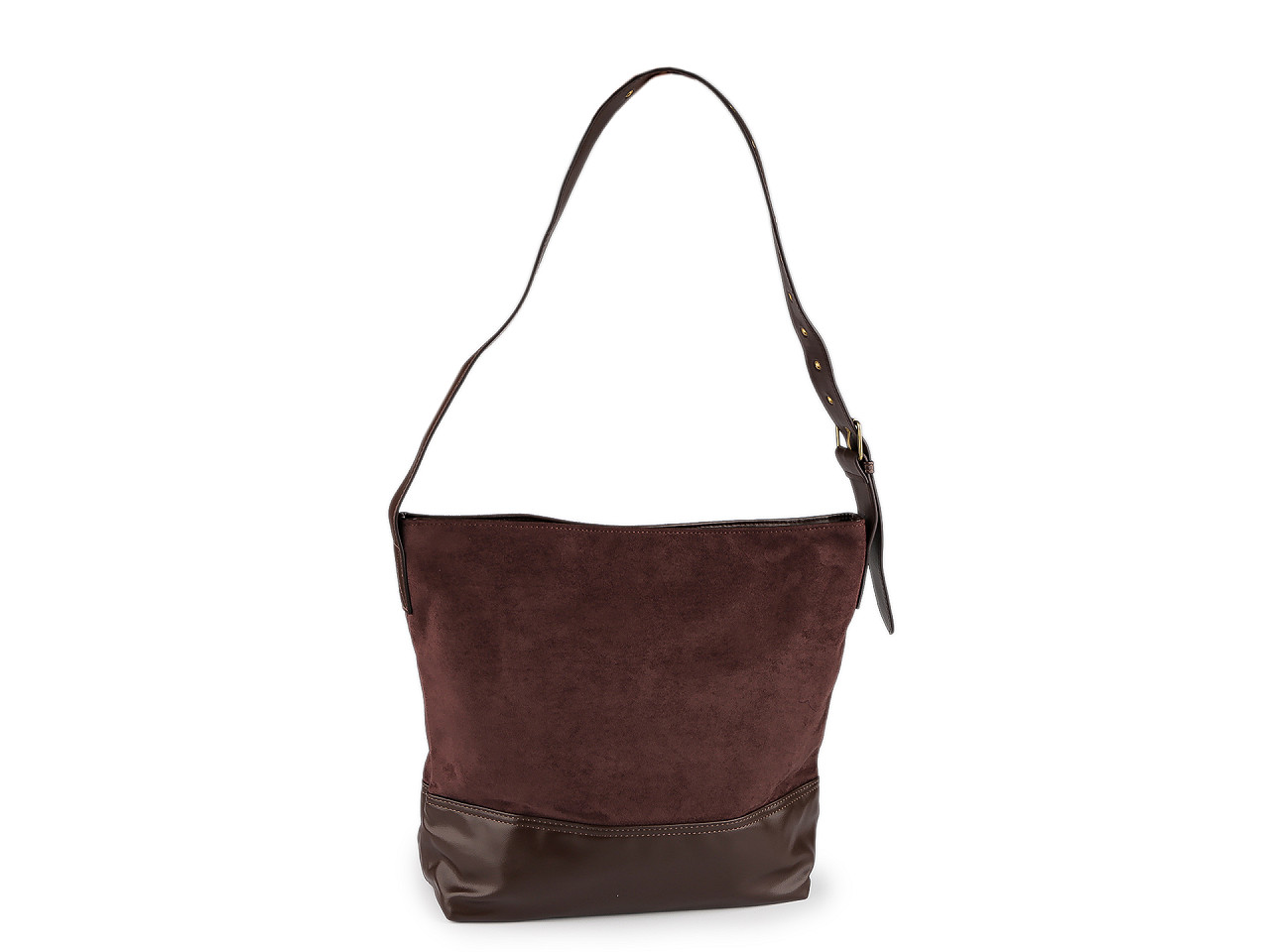 Kabelka velká s kombinací broušené kůže 40x34 cm, střední, 2 černá
