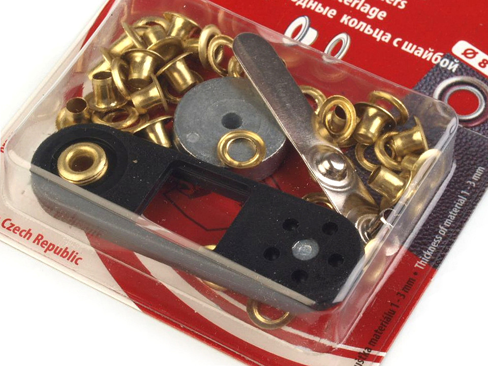 Průchodky s podložkou vnitřní Ø4 mm / vnější Ø8 mm, velké, 1 barva nikl