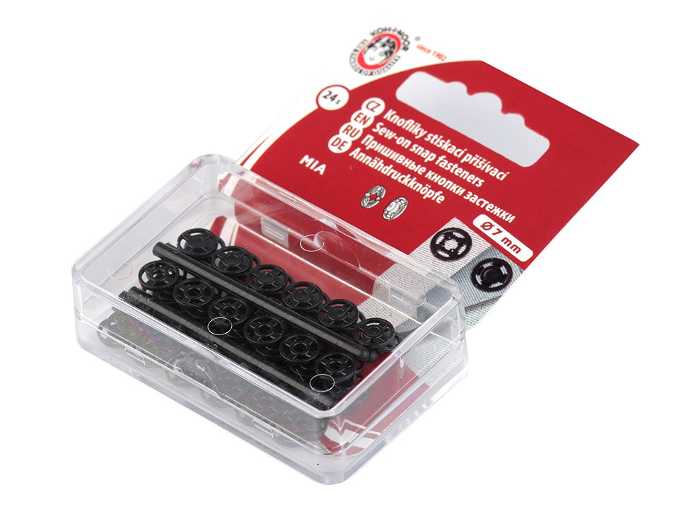 Plastové patentky / stiskací knoflíky Ø7-15 mm, malé, 10 (15 mm) transparent