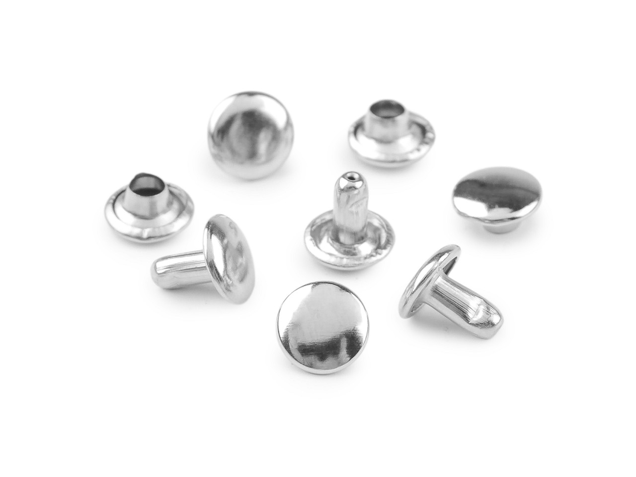 Duté nýty Ø7 mm oboustranné, malé, 3 nikl černý