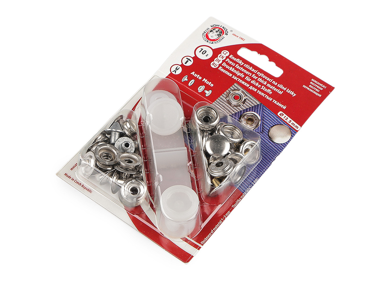 Kovové cvoky Ø13,5 mm na hrubé látky