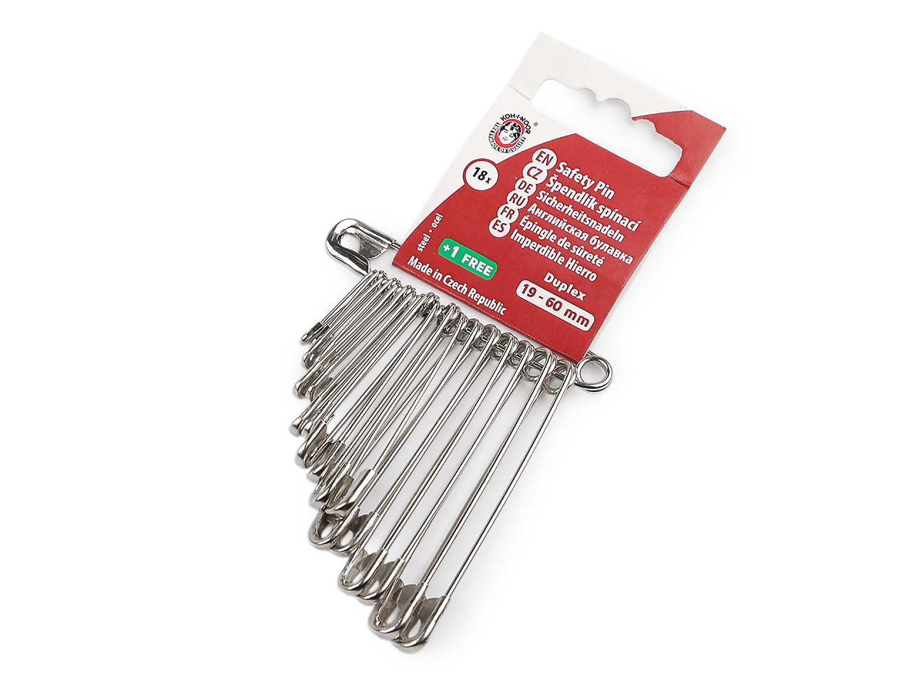 Spínací špendlíky mix velikostí, střední, 2 černá