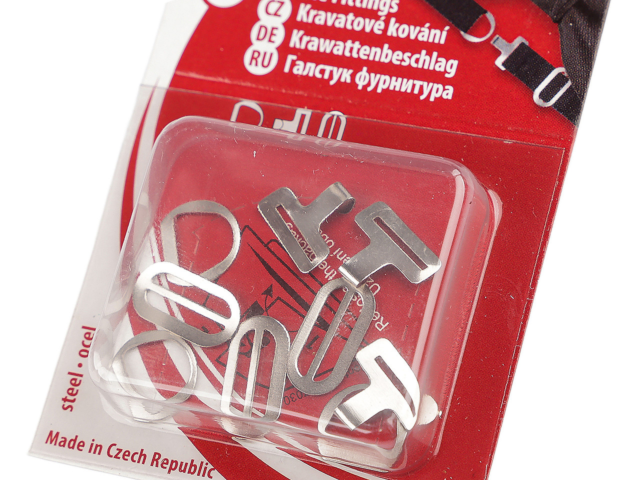 Zapínání na motýlka ocelové, sada 3 páry, malé, barva nikl