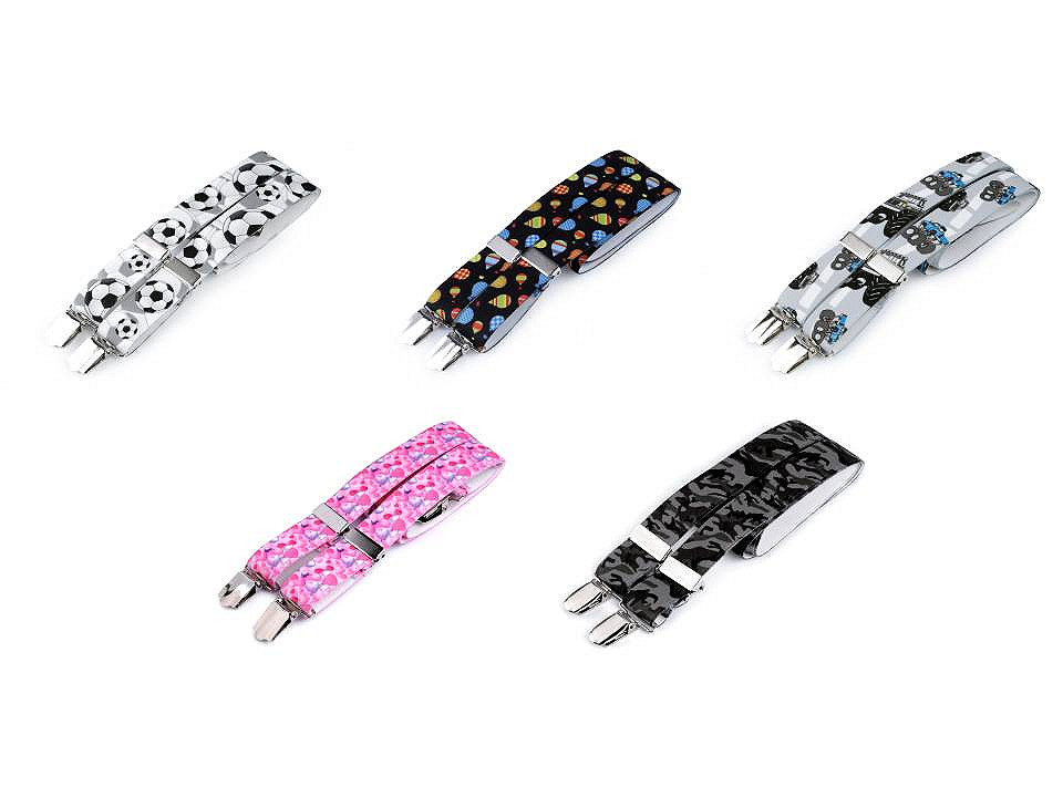 Dětské šle smajlík, postavičky, zvířátka, auta, střední, 18 černá balón