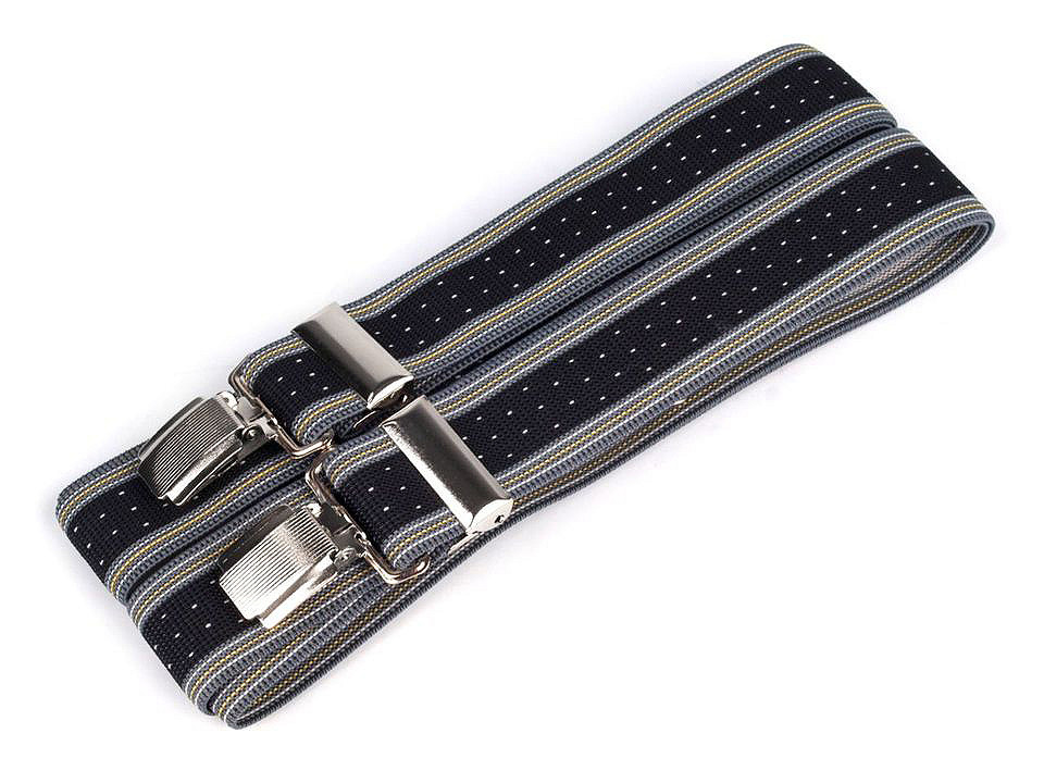 Trouser Braces / Suspenders, X-Back, width 3 cm length 125 cm, anthracite, 1 pc