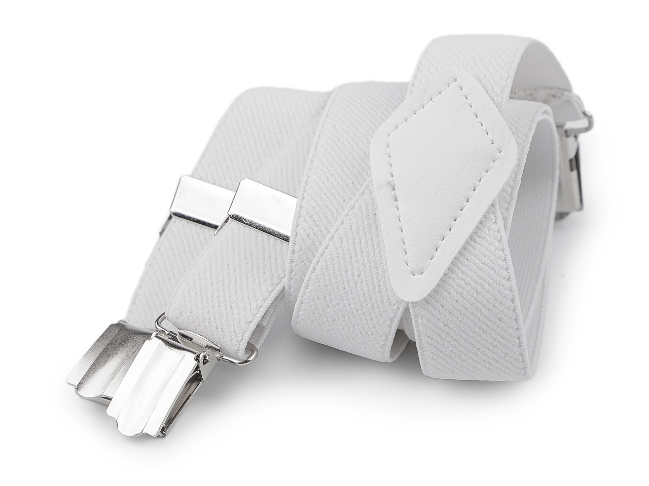 Children Trouser Bracers / Suspenders Y-back, plain, white, 1 pc