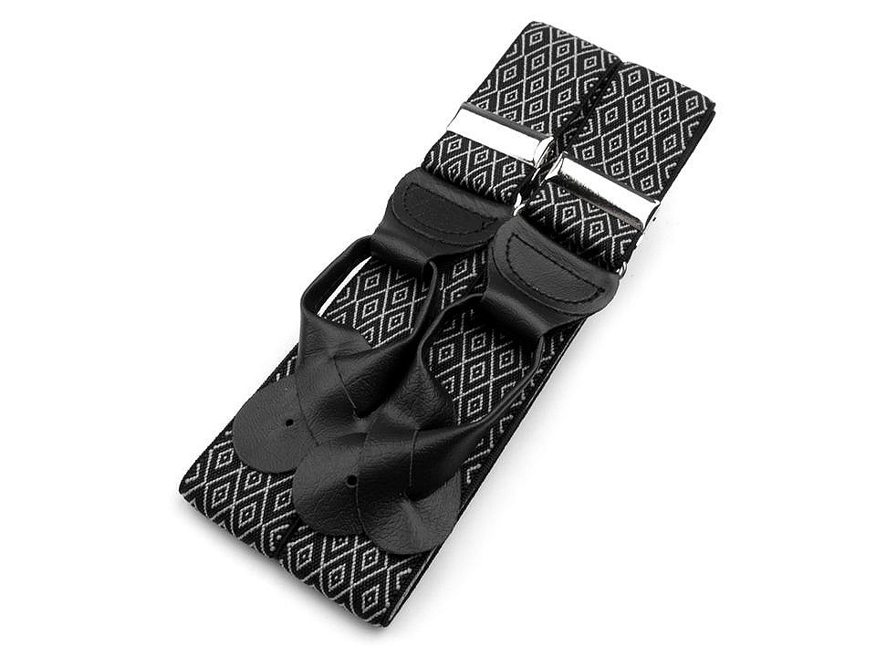 Button-on suspenders width 3.5 cm length 120 cm, black, 1 pc