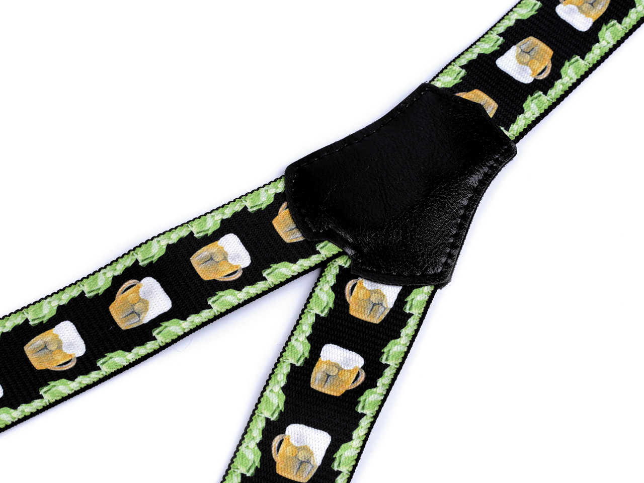 Trouser Braces / Suspenders, Beer, width 4 cm length 120 cm, black, 1 pc