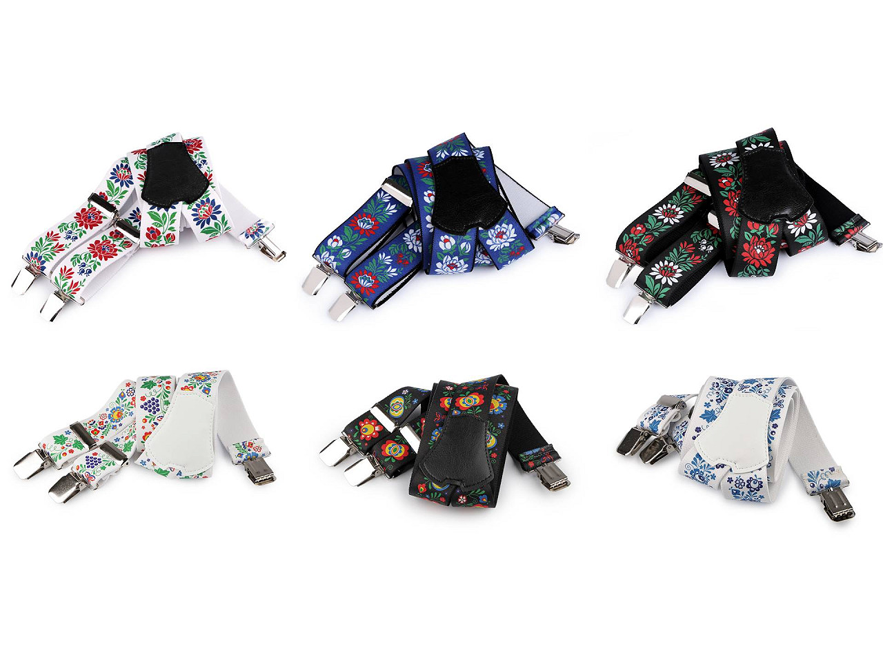 Šle folklor šíře 4 cm délka 120 cm, střední, 5 bílá