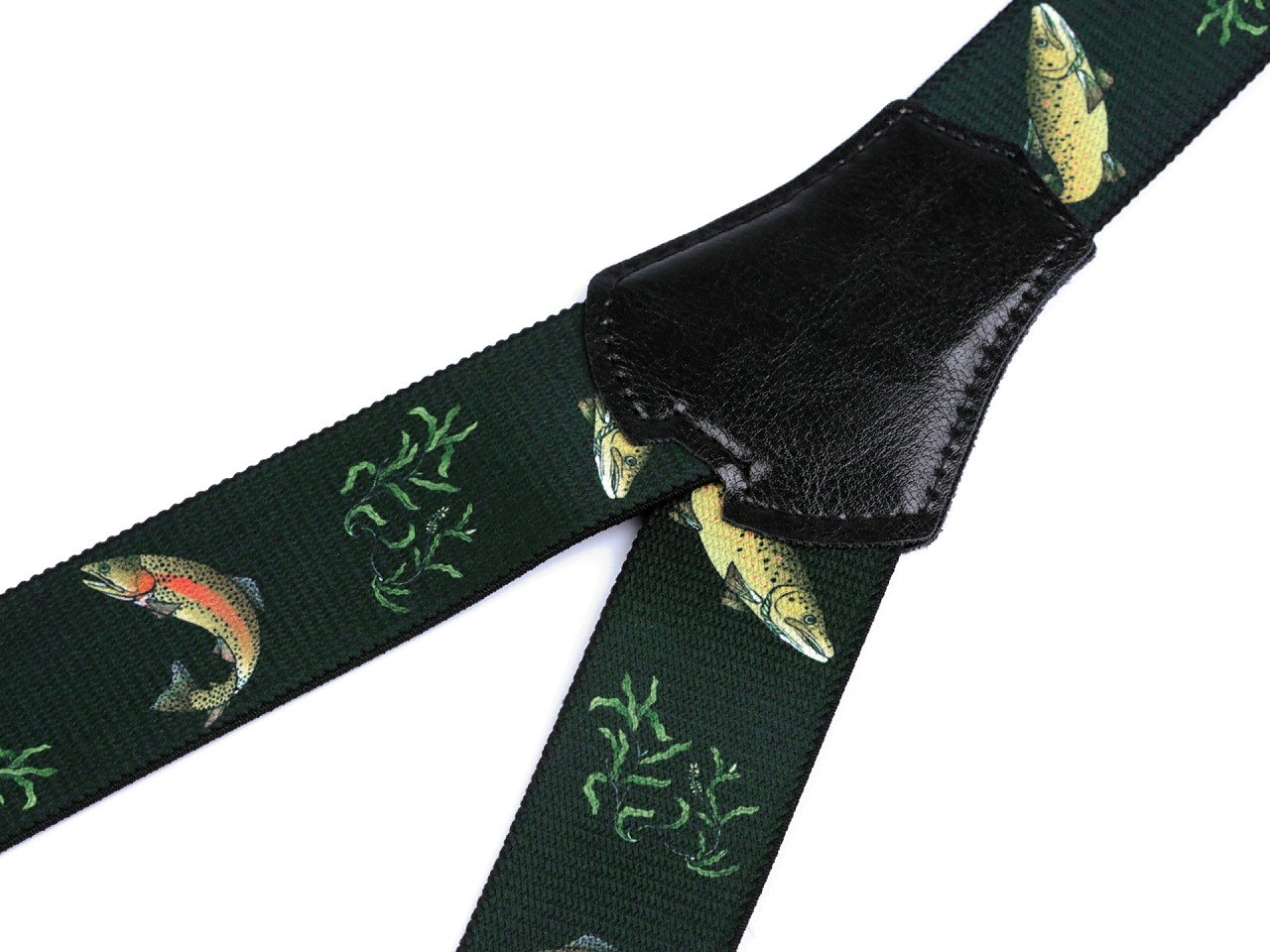 Fishing braces width 4 cm length 120 cm, dark green, 1 pc