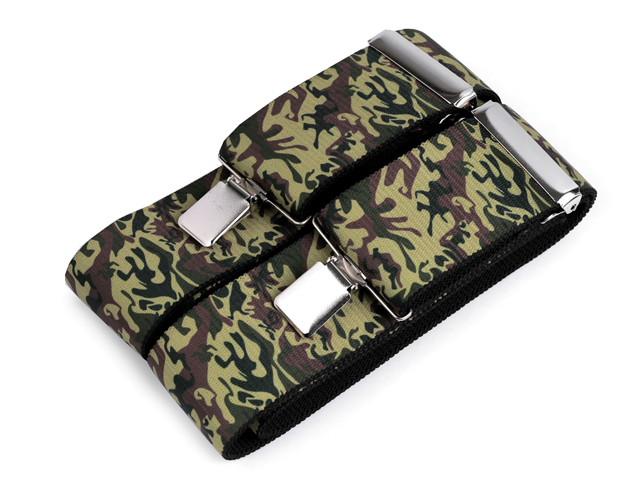 Suspenders camouflage width 5 cm length 120 cm, green, 1 pc