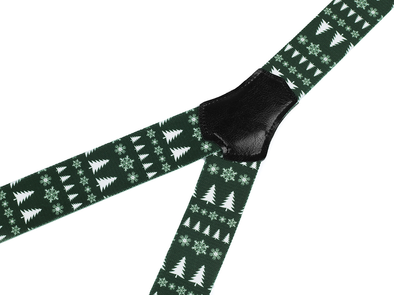 Bretele elastice de Crăciun, lățime 3,5 cm, lungime 120 cm, verde închis, 1 buc.