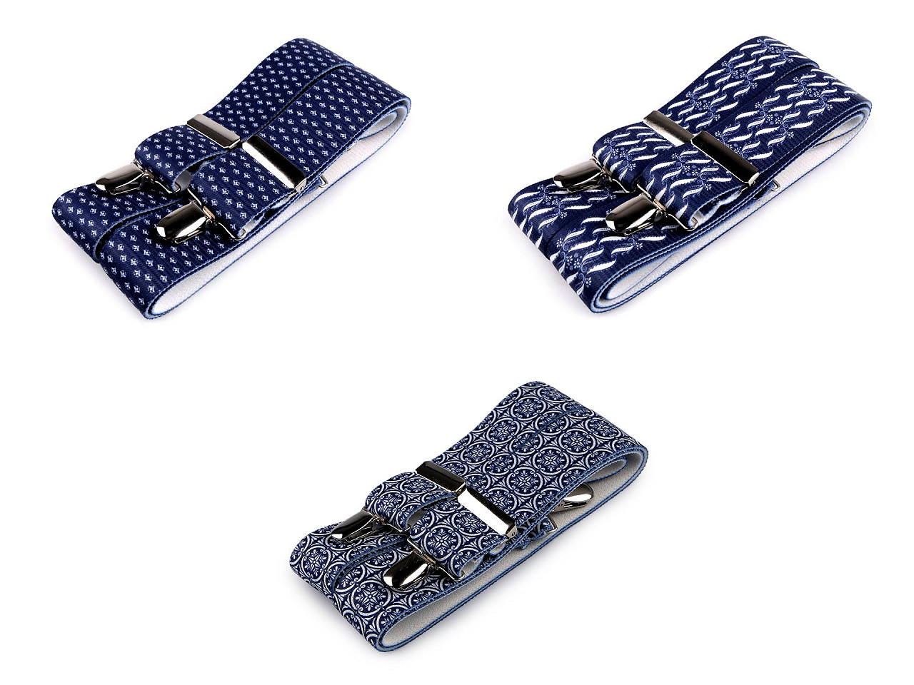 Šle folklor modrotiskové šíře 3,5 cm délka 120 cm, střední, 4 modrá tmavá