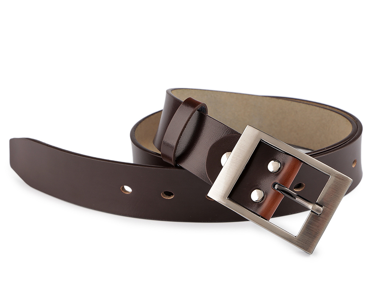 Pánský kožený pásek šíře 3 cm z hovězí kůže hladký, střední, 1 (110-115 cm) černá