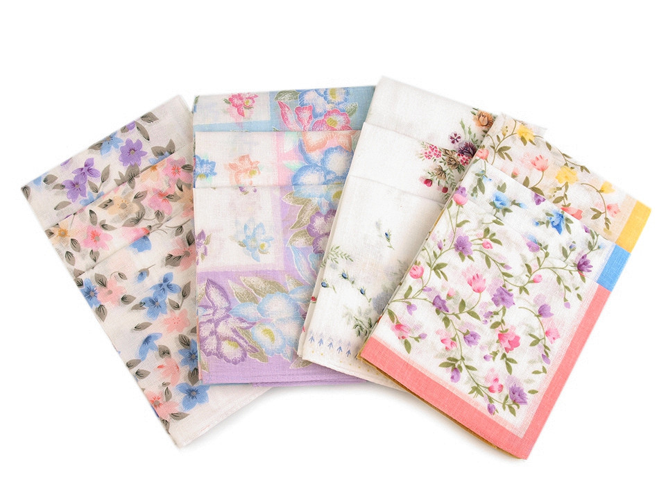 Damentaschentücher, Mix aus zufälligen Varianten, 6 Stück