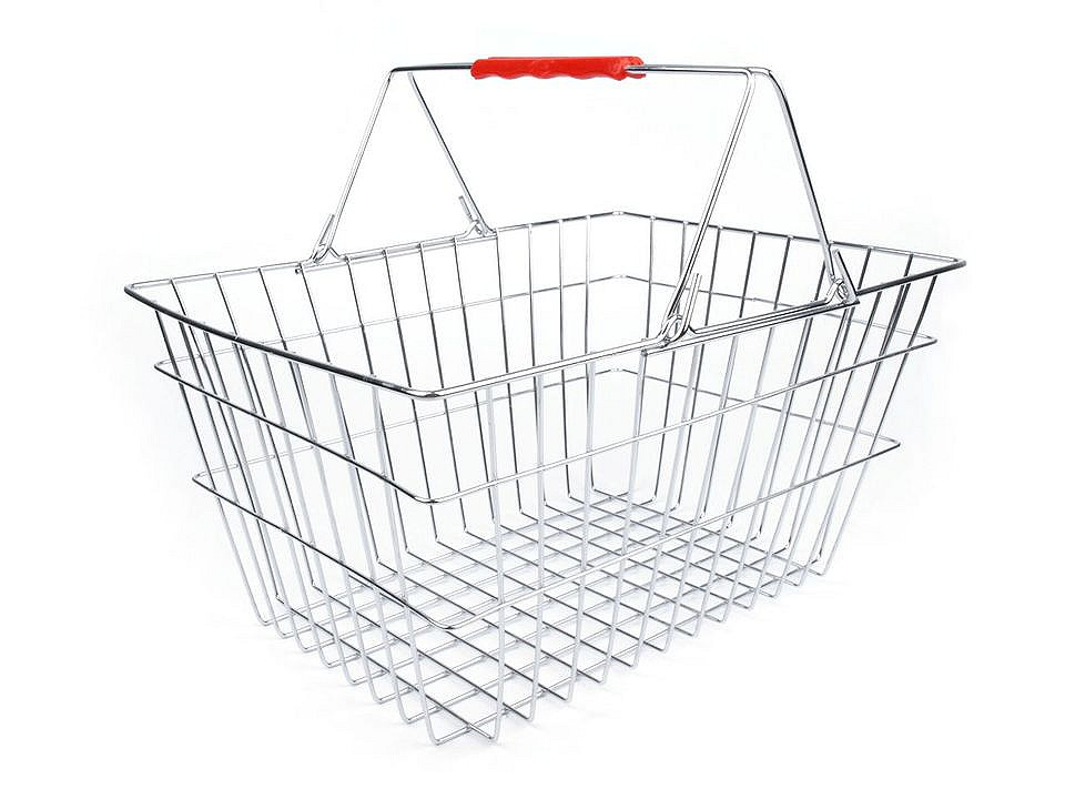 Metal shopping basket, nickel, 1 pc