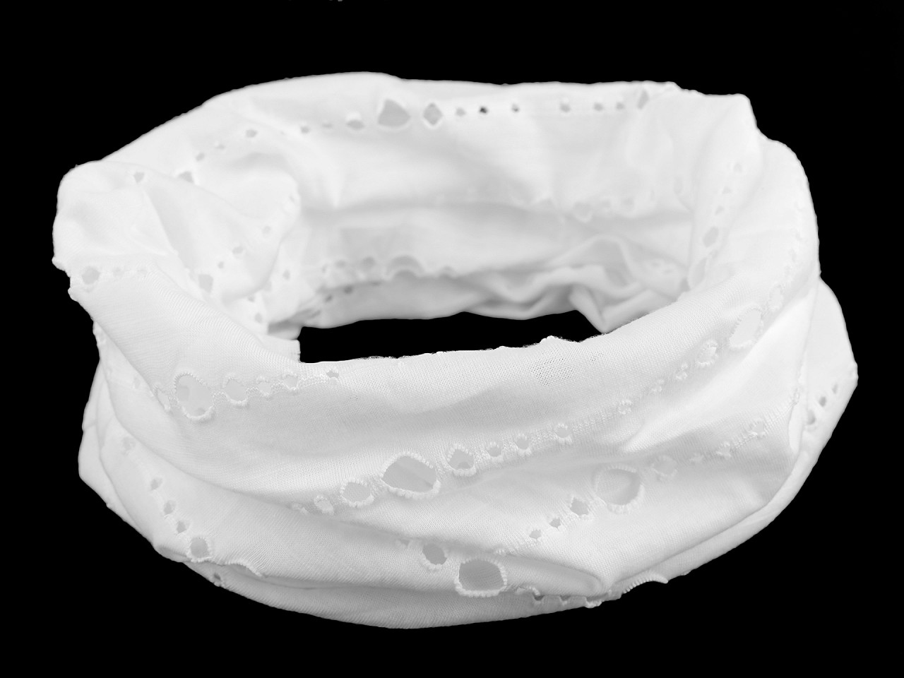Eșarfă multifuncțională elastică 50x50 cm, albă, 12 buc