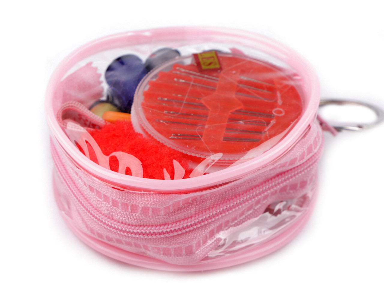 DENI Sewing Kit in a Case, Light Pink, 6 pcs