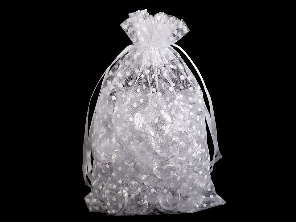 Darčekové vrecúško bodky 13x18 cm organza