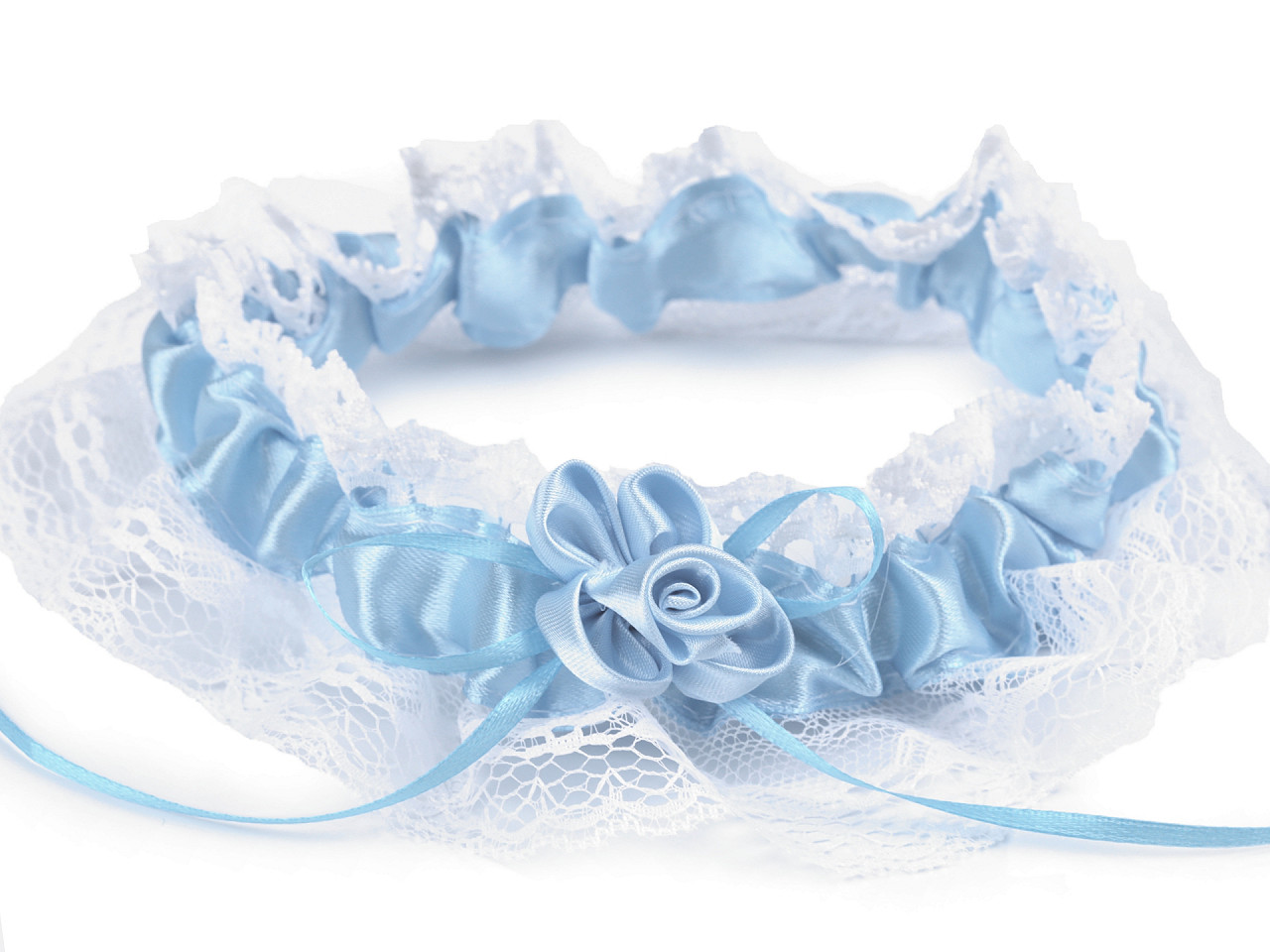 Wedding garter lace, delicate blue, 1 pc