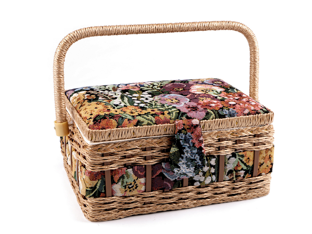 Sewing basket / case upholstered, multicolor, 1 pc