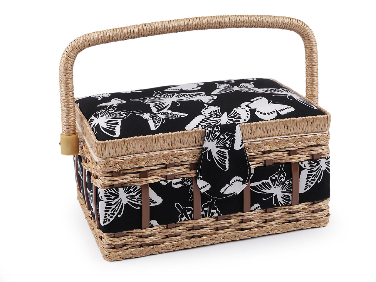 Sewing basket / case upholstered, black, 1 pc