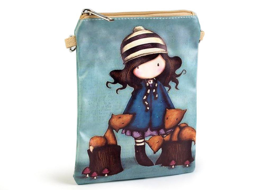 Mädchenhandtasche 15x18,5 cm mit Aufdruck, türkis, 1 Stk.