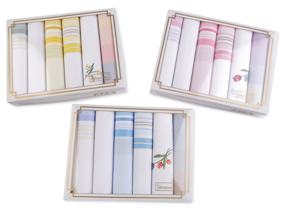 Damen-Taschentücher / Geschenkbox, Mix aus zufälligen Varianten, 1 Schachtel