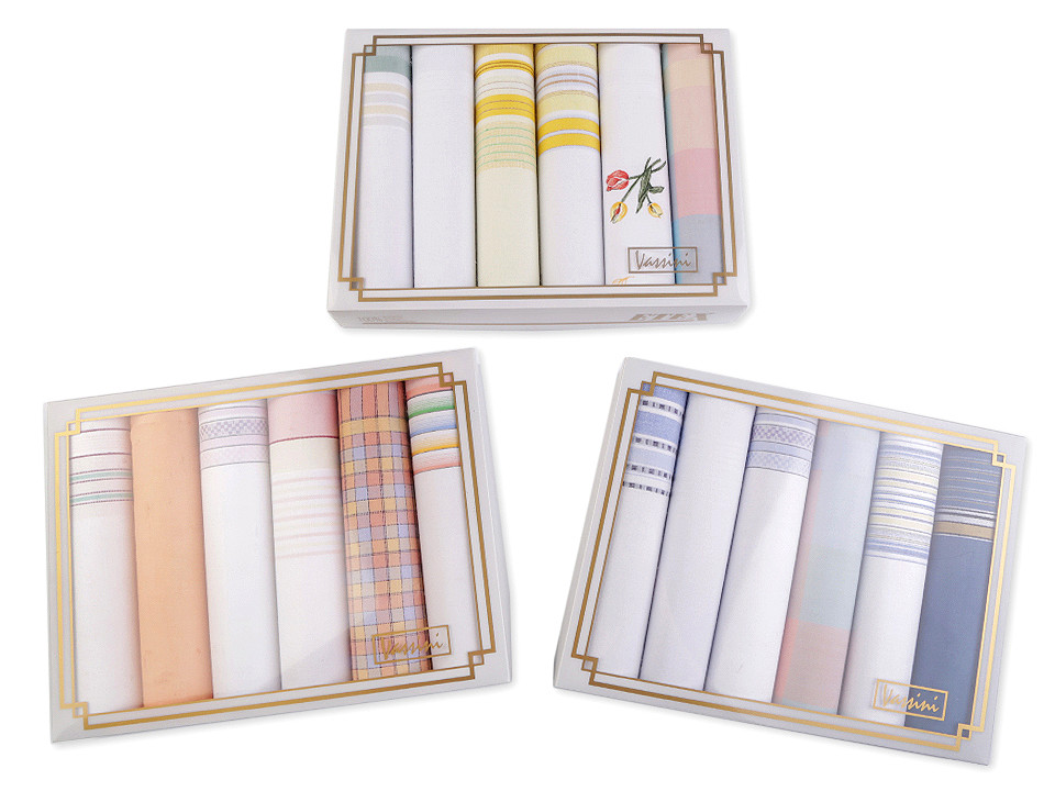 Damen-Taschentücher / Geschenkbox, Mix aus zufälligen Varianten, 1 Schachtel