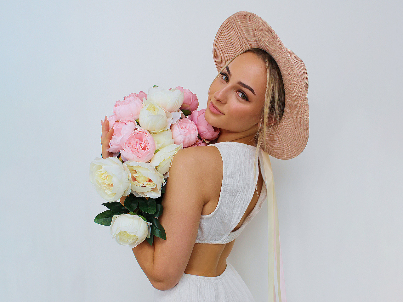 Dámský letní klobouk / slamák k dozdobení, střední, 4 černá