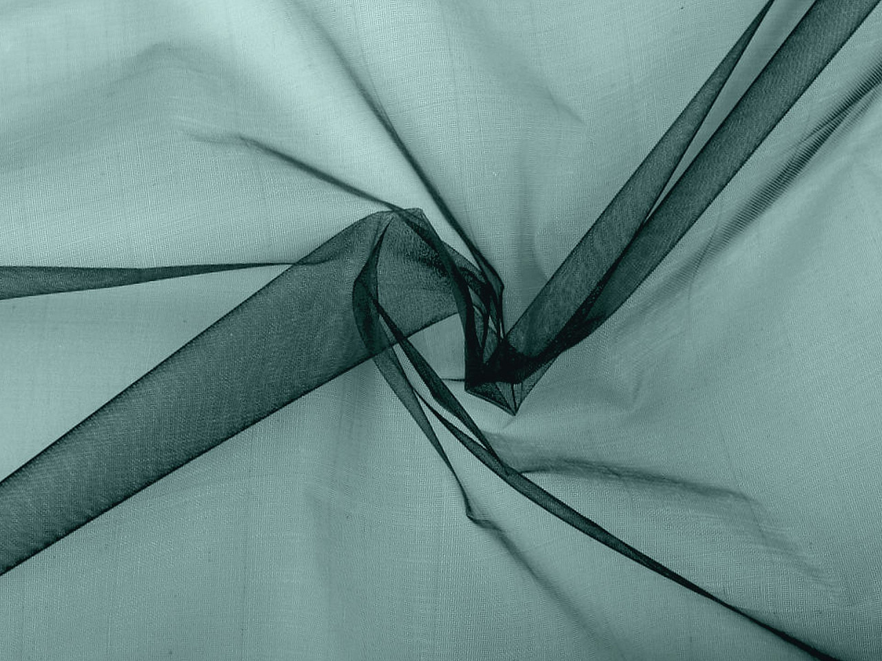 Organza stiff decorative, dark green, 1 m