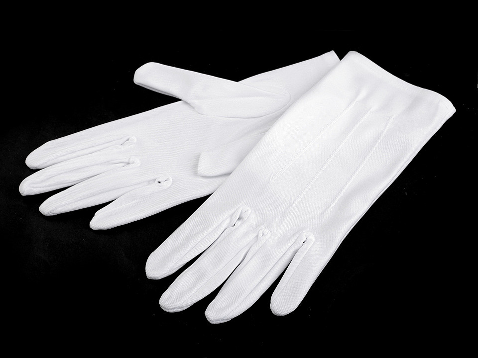 Mănuși de seară pentru bărbați, satinate, albe, 1 pereche